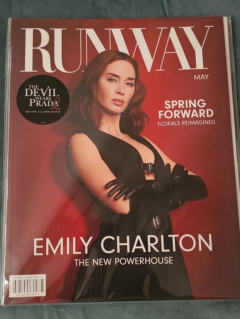 Runway May Issue Featuring Emily Charlton on Red Cover